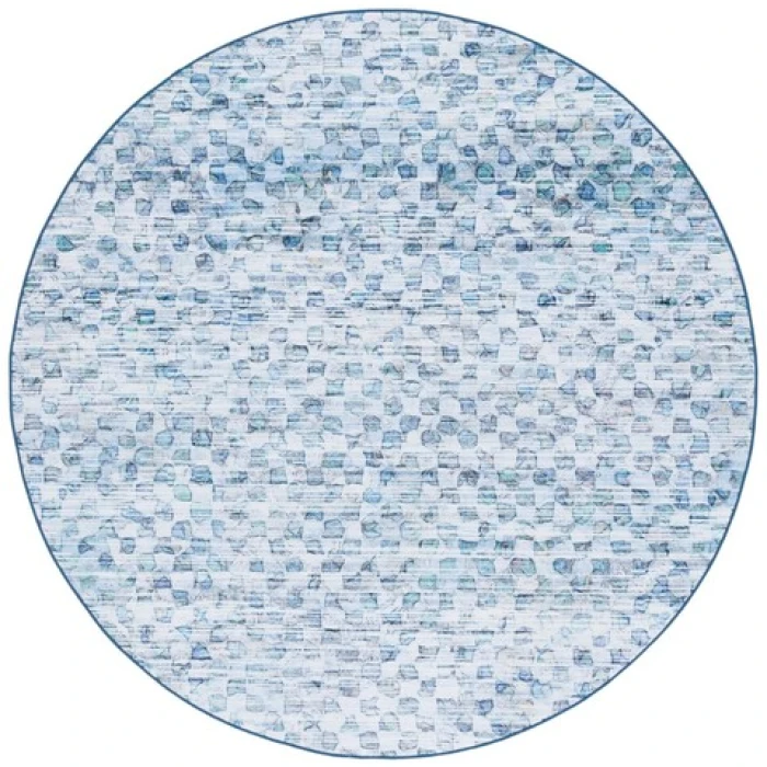 Safavieh Tacoma Grey / Aqua TAC917 6 ft. X 6 ft. Round Rug