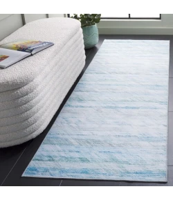 Safavieh Tacoma Grey / Aqua TAC919 2 ft. 6 in. X 8 ft. Runner Rug