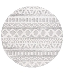 Safavieh Trends Grey / Ivory TRD124 6 ft. 7 in. X 6 ft. 7 in. Round Rug