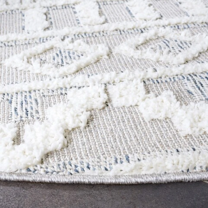 Safavieh Trends Grey / Ivory TRD124 6 ft. 7 in. X 6 ft. 7 in. Round Rug