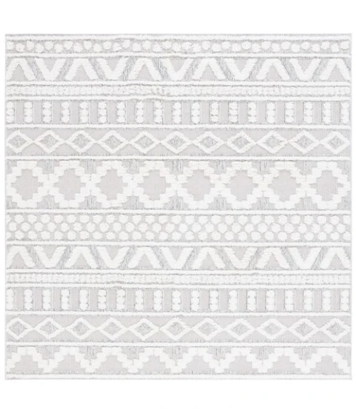 Safavieh Trends Grey / Ivory TRD124 6 ft. 7 in. X 6 ft. 7 in. Square Rug