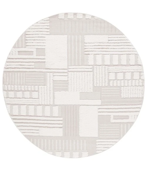 Safavieh Trends Beige / Ivory TRD126 8 ft. X 8 ft. Round Rug