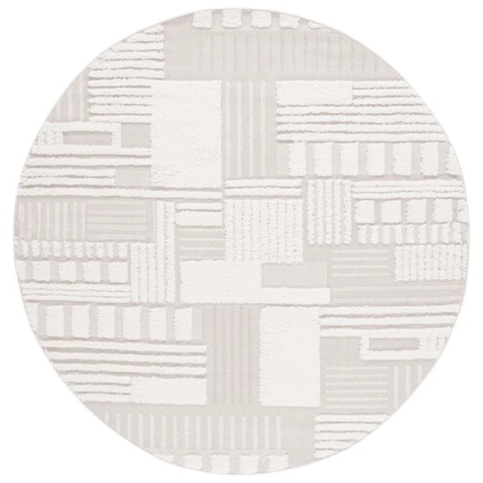 Safavieh Trends Beige / Ivory TRD126 5 ft. 3 in. X 5 ft. 3 in. Round Rug