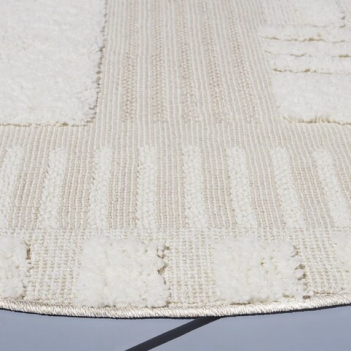 Safavieh Trends Beige / Ivory TRD126 5 ft. 3 in. X 5 ft. 3 in. Round Rug