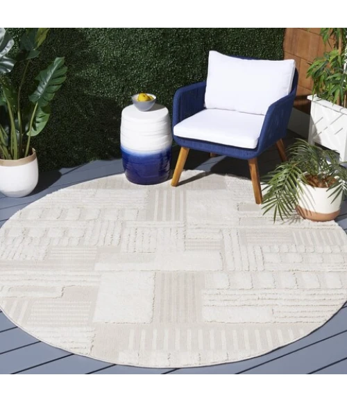 Safavieh Trends Beige / Ivory TRD126 8 ft. X 8 ft. Round Rug