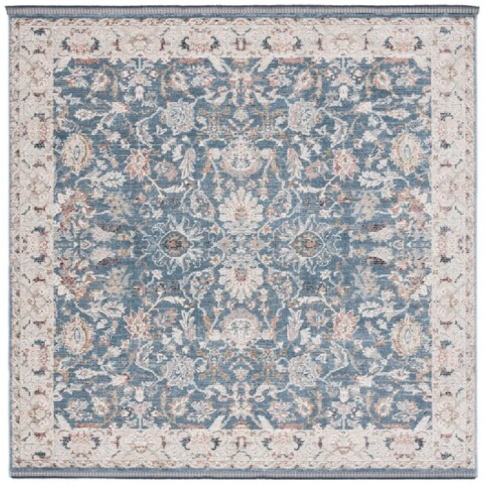 Safavieh Vivaldi Blue / Ivory VIV516 6 ft. 7 in. X 6 ft. 7 in. Square Rug