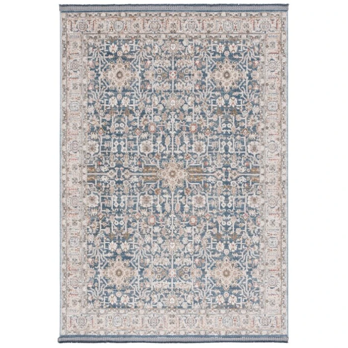 Safavieh Vivaldi Light Blue / Ivory VIV546 6 ft. 7 in. X 6 ft. 7 in. Round Rug