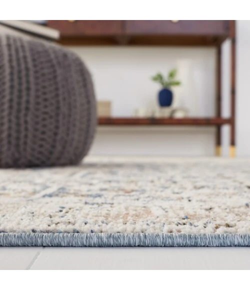 Safavieh Vivaldi Blue / Ivory VIV546 6 ft. 7 in. X 6 ft. 7 in. Square Rug