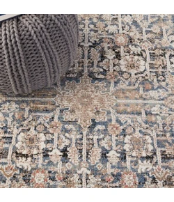 Safavieh Vivaldi Blue / Ivory VIV546 6 ft. 7 in. X 6 ft. 7 in. Round Rug