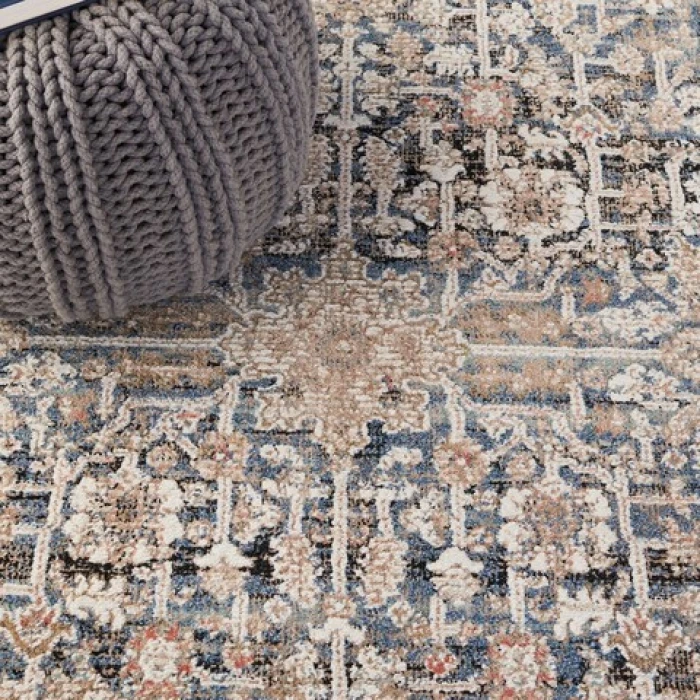 Safavieh Vivaldi Blue / Ivory VIV546 4 ft. X 6 ft. Rectangle Rug