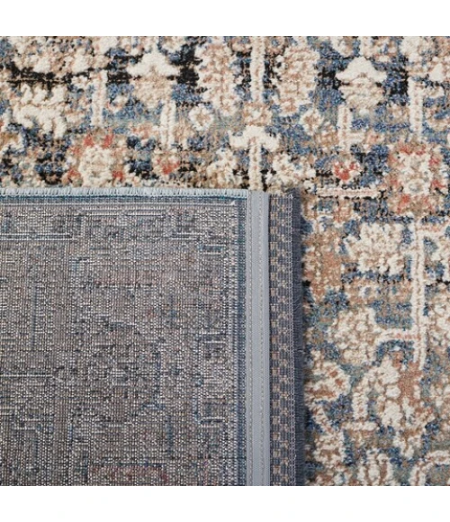 Safavieh Vivaldi Blue / Ivory VIV546 6 ft. 7 in. X 6 ft. 7 in. Square Rug