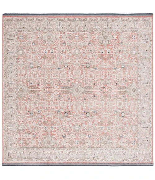 Safavieh Vivaldi Rust / Ivory VIV546 6 ft. 7 in. X 6 ft. 7 in. Square Rug