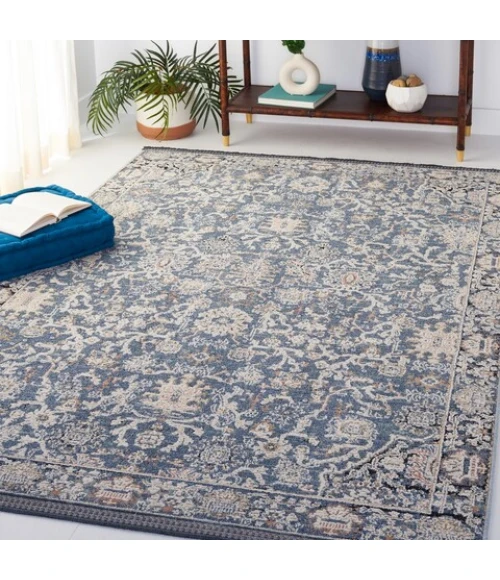 Safavieh Vivaldi Navy / Ivory VIV561 5 ft. 3 in. X 7 ft. 6 in. Rectangle Rug