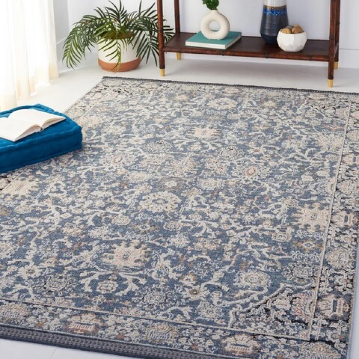 Safavieh Vivaldi Navy / Ivory VIV561 5 ft. 3 in. X 7 ft. 6 in. Rectangle Rug