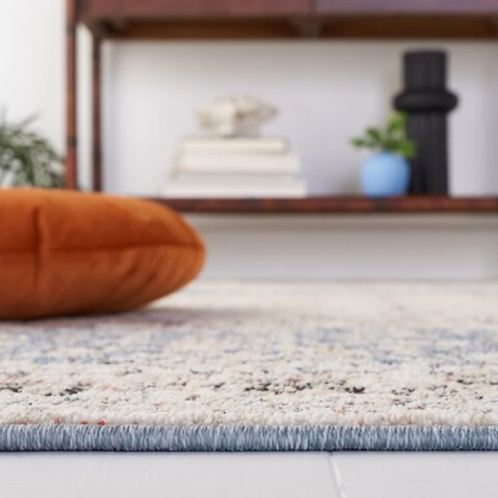 Safavieh Vivaldi Blue / Rust VIV565 6 ft. 7 in. X 6 ft. 7 in. Round Rug