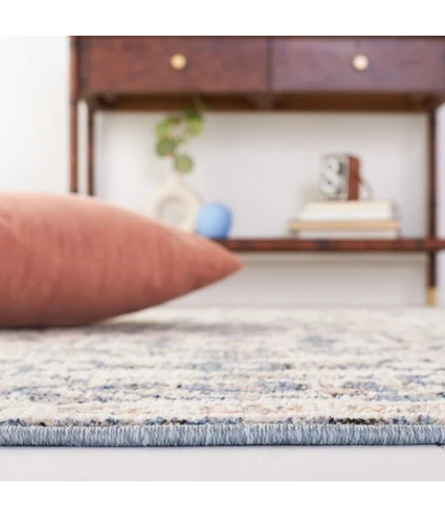 Safavieh Vivaldi Blue / Ivory VIV568 6 ft. 7 in. X 6 ft. 7 in. Square Rug