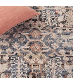 Safavieh Vivaldi Blue / Ivory VIV568 6 ft. 7 in. X 6 ft. 7 in. Round Rug