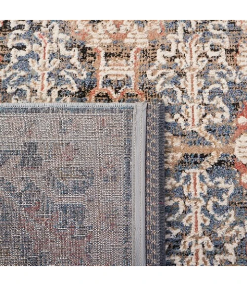 Safavieh Vivaldi Blue / Ivory VIV568 6 ft. 7 in. X 6 ft. 7 in. Square Rug