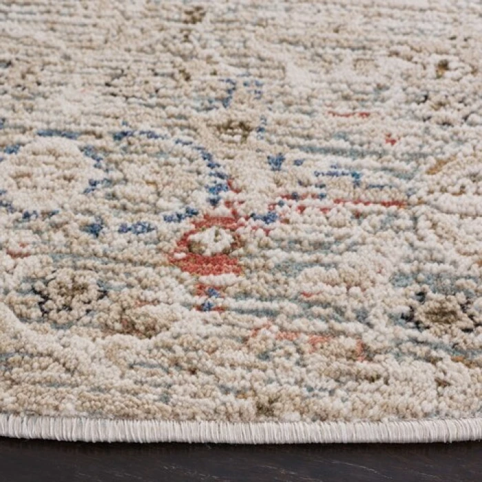 Safavieh Vivaldi Ivory / Navy VIV596 6 ft. 7 in. X 6 ft. 7 in. Round Rug