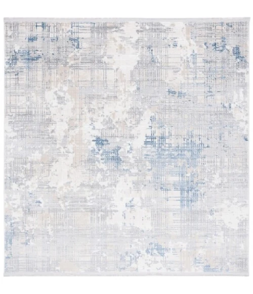 Safavieh Whisper Grey / Blue Ivory WHS544 6 ft. 7 in. X 6 ft. 7 in. Square Rug
