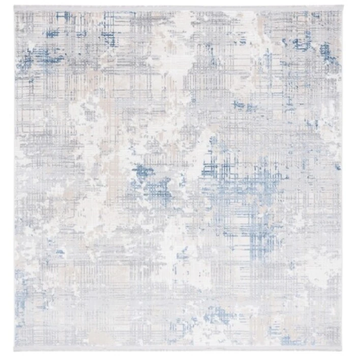 Safavieh Whisper Grey / Blue Ivory WHS544 6 ft. 7 in. X 6 ft. 7 in. Square Rug
