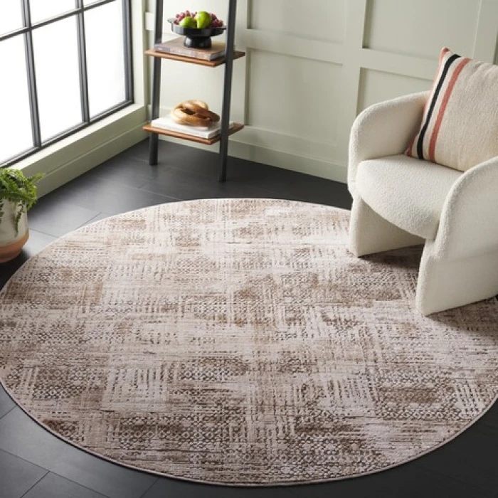 Safavieh Whisper Beige / Light Beige WHS812 6 ft. 7 in. X 6 ft. 7 in. Round Rug