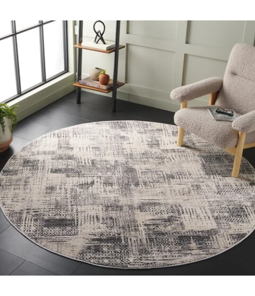 Safavieh Whisper Grey / Light Grey WHS812 6 ft. 7 in. X 6 ft. 7 in. Round Rug