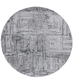 Safavieh Whisper Grey / Dark Grey WHS814 6 ft. 7 in. X 6 ft. 7 in. Round Rug