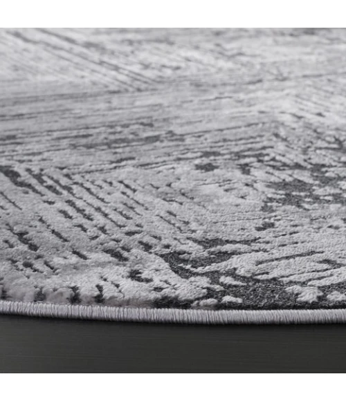 Safavieh Whisper Grey / Dark Grey WHS814 6 ft. 7 in. X 6 ft. 7 in. Round Rug