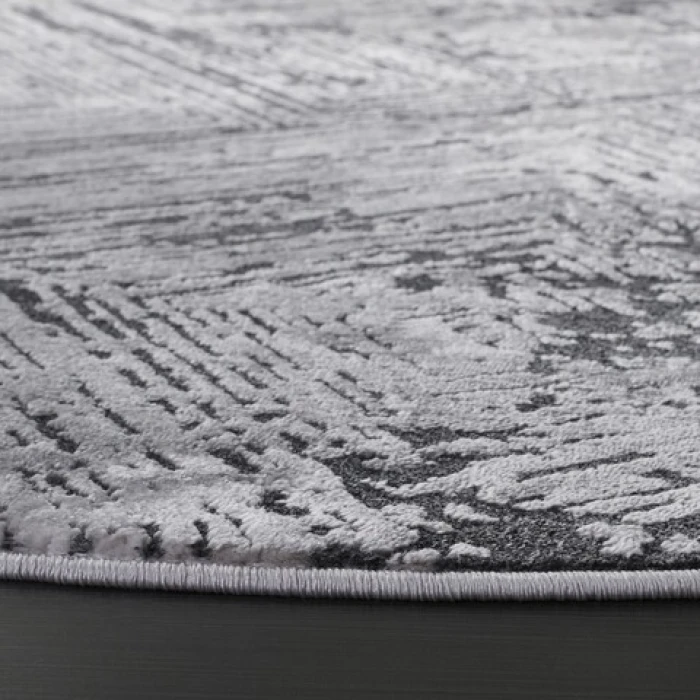Safavieh Whisper Grey / Dark Grey WHS814 6 ft. 7 in. X 6 ft. 7 in. Round Rug