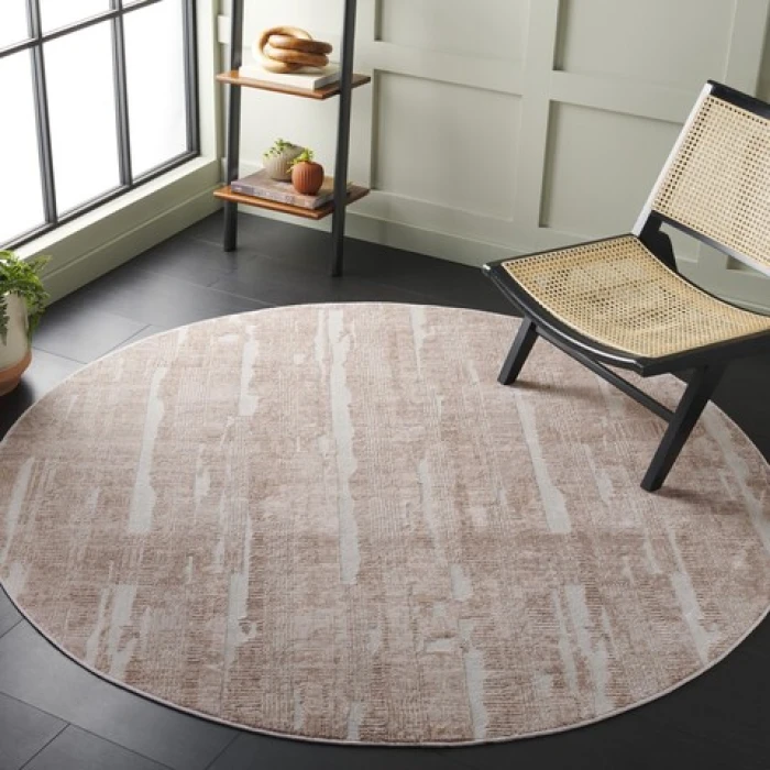 Safavieh Whisper Beige / Light Beige WHS816 6 ft. 7 in. X 6 ft. 7 in. Round Rug