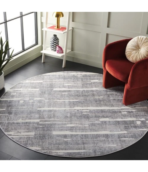 Safavieh Whisper Grey / Light Grey WHS816 6 ft. 7 in. X 6 ft. 7 in. Round Rug