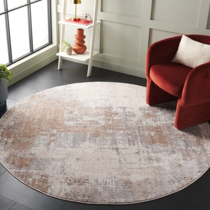 Safavieh Whisper Beige / Light Grey WHS820 6 ft. 7 in. X 6 ft. 7 in. Round Rug