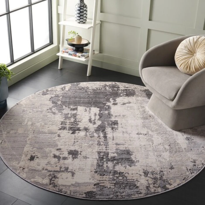 Safavieh Whisper Grey / Light Beige WHS820 6 ft. 7 in. X 6 ft. 7 in. Round Rug