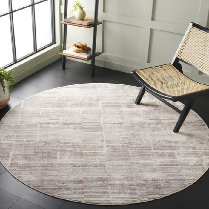 Safavieh Whisper Beige / Light Beige WHS822 6 ft. 7 in. X 6 ft. 7 in. Round Rug