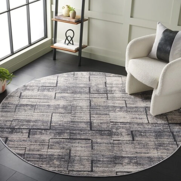Safavieh Whisper Grey / Light Beige WHS822 6 ft. 7 in. X 6 ft. 7 in. Round Rug