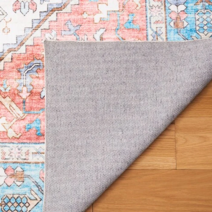 Safavieh Washable Printed Rug Turquoise / Red WPR322 3 ft. X 5 ft. Rectangle Rug