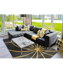 Surya Forum FM7181 Mustard Charcoal Area Rug 9 ft. 9 in. Round