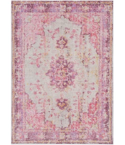 Livabliss Antioch AIC2305 Bright Pink Light Gray Area Rug 5 ft. 3 in. X 7 ft. 1 in. Rectangle