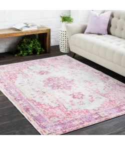 Livabliss Antioch AIC2305 Bright Pink Light Gray Area Rug 5 ft. 3 in. X 7 ft. 1 in. Rectangle