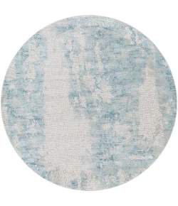 Livabliss Aisha AIS2301 Sky Blue Medium Gray Area Rug 6 ft. 7 in. Round