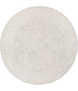 Livabliss Aisha AIS2309 Medium Gray White Area Rug 6 ft. 7 in. Round