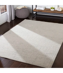Livabliss Aisha AIS2309 Medium Gray White Area Rug 6 ft. 7 in. Round
