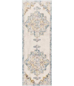 Livabliss Ankara AKR2309 Ice Blue Medium Gray Area Rug 2 ft. 7 in. X 7 ft. 3 in. Runner