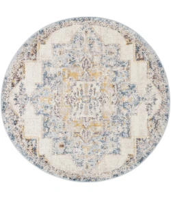 Livabliss Ankara AKR2309 Ice Blue Medium Gray Area Rug 5 ft. 3 in. Round Round