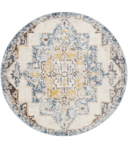 Livabliss Ankara AKR2309 Ice Blue Medium Gray Area Rug 6 ft. 7 in. Round Round