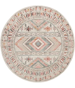 Livabliss Ankara AKR2336 Dusty Pink Sky Blue Area Rug 6 ft. 7 in. Round Round