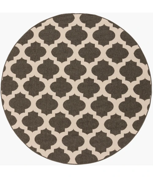 LIVABLISS Alfresco Black ALF-9584 8ft.10in. x 8ft.10in. Round Rug