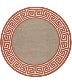Livabliss Alfresco ALF9628 Rust Brown Area Rug 8 ft. 10 in. X 8 ft. 10 in. Round
