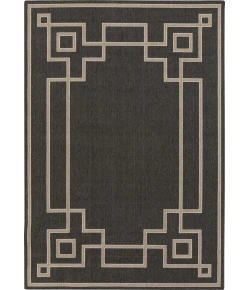Livabliss Alfresco ALF9630 Black Camel Area Rug 8 ft. 10 in. Round